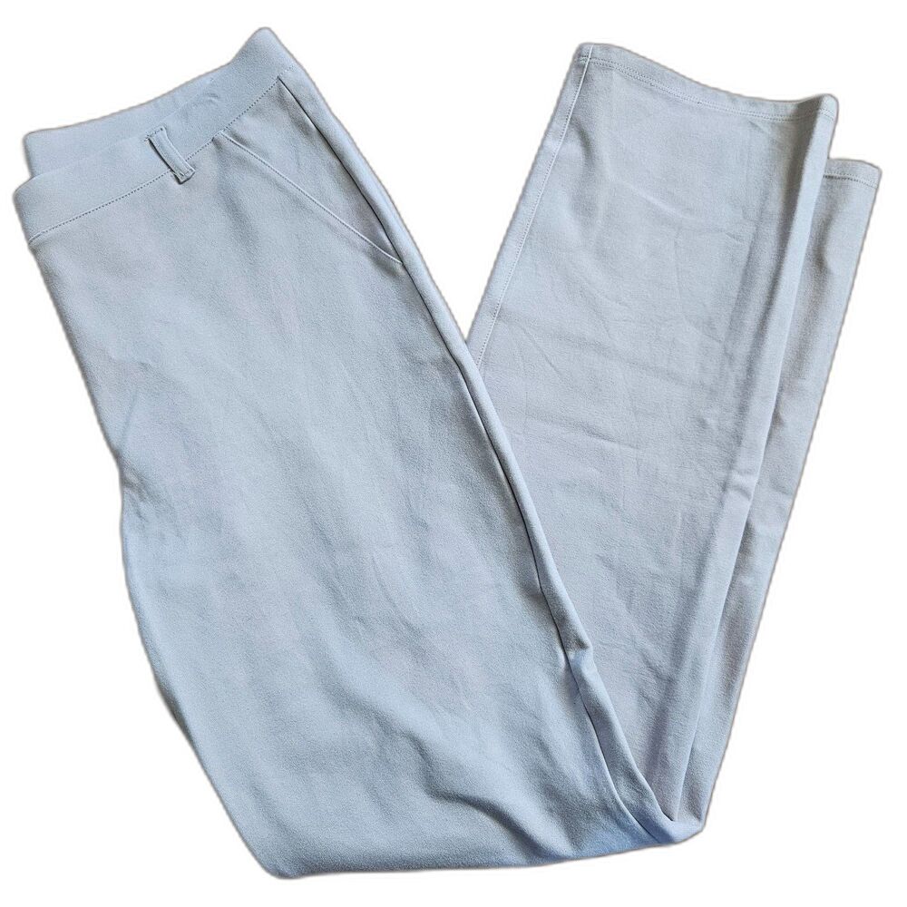 QUINCE Ultra-Stretch Ponte Straight Leg Pants Beige Normcore Large Tall